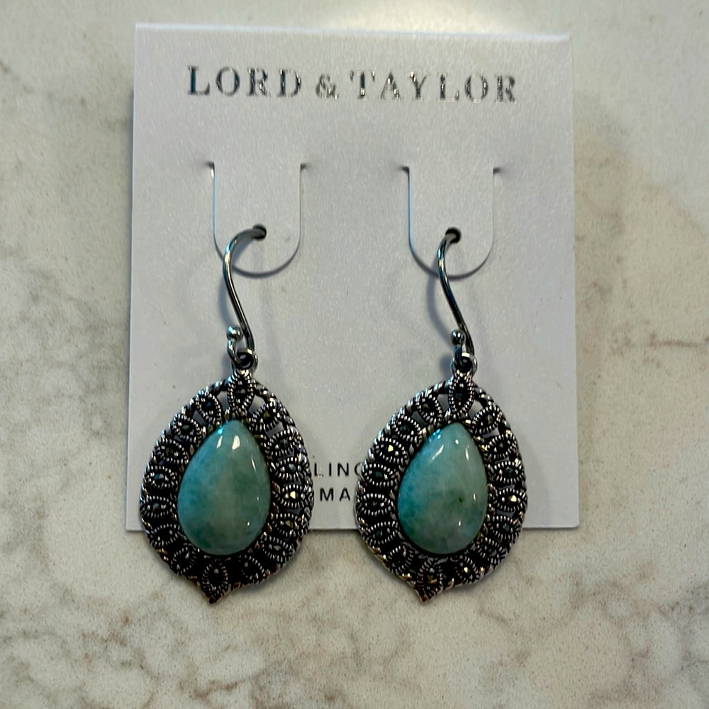 Sterling silver and marcasite earrings.